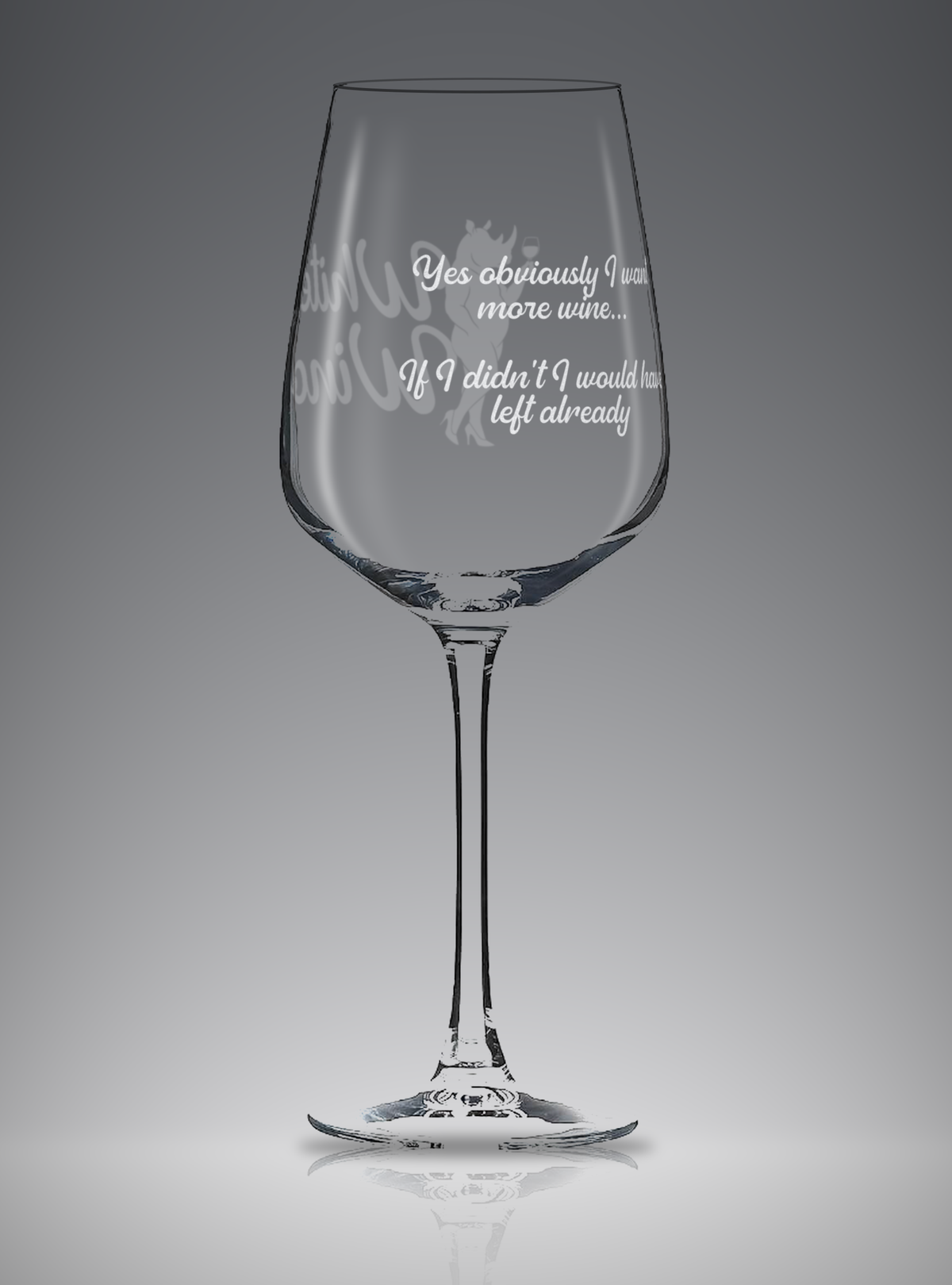 Yes Obviously Stemmed wine glass