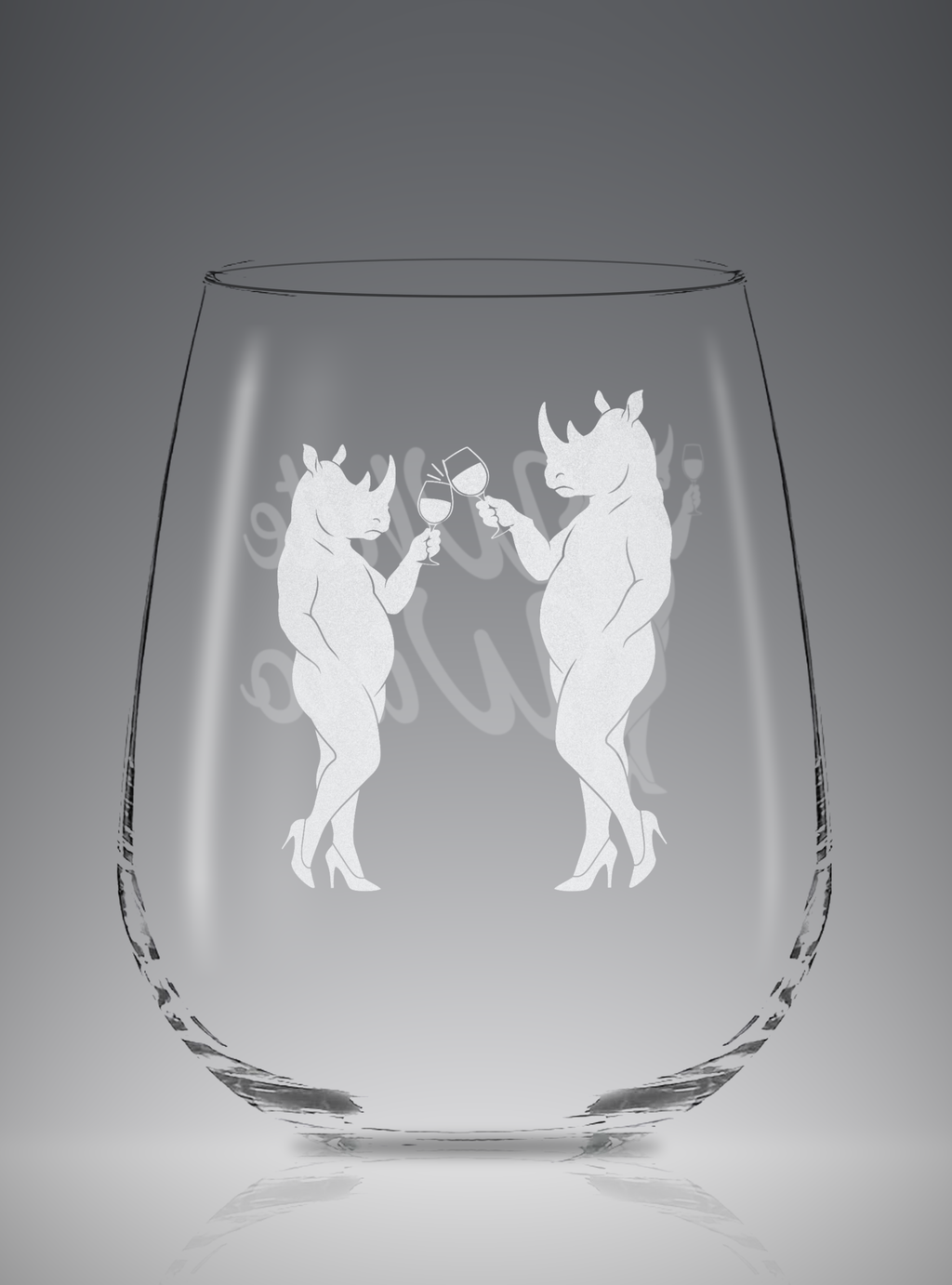 Rhino Cheers | Stemless