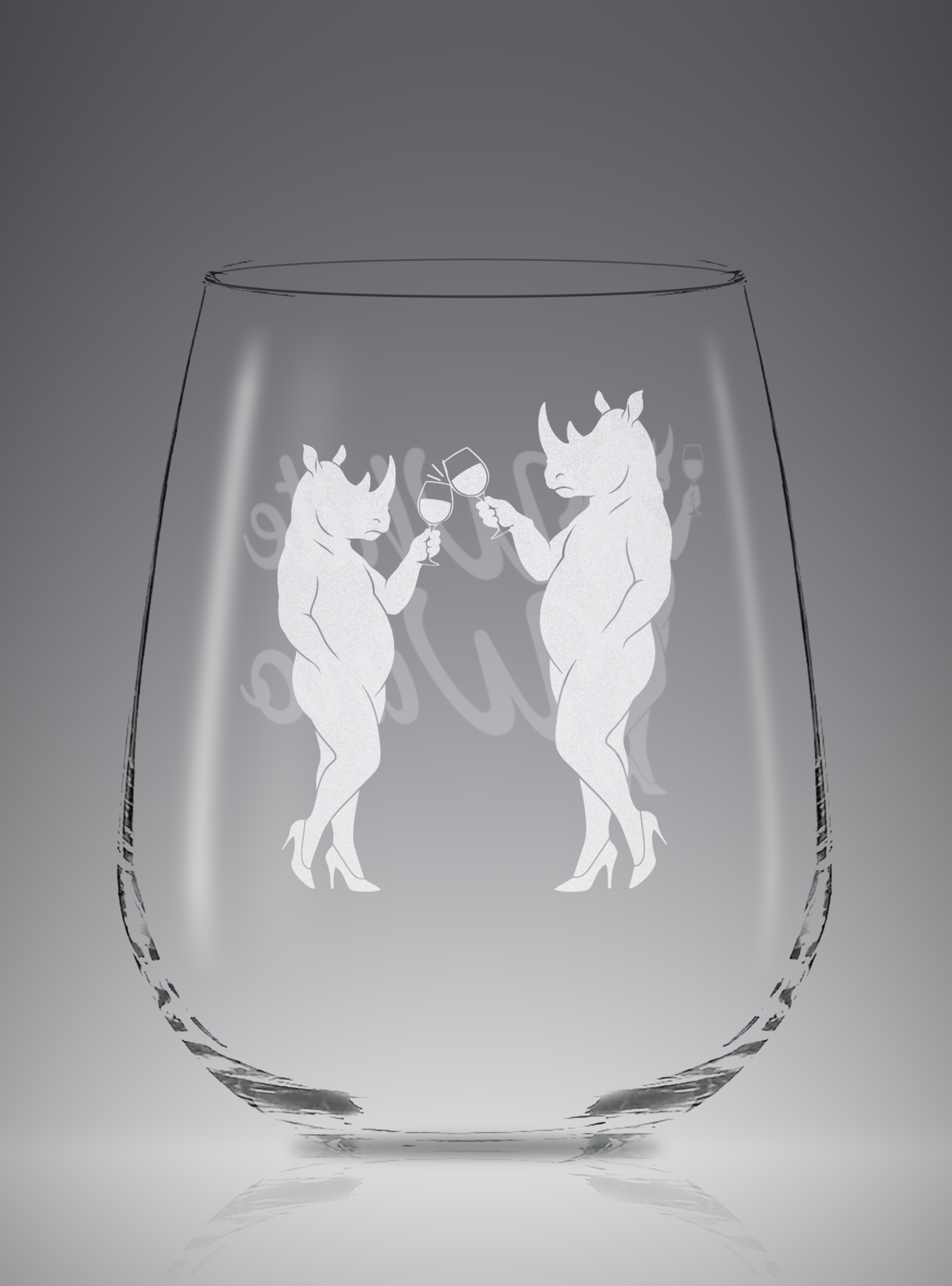 Rhino Cheers | Stemless