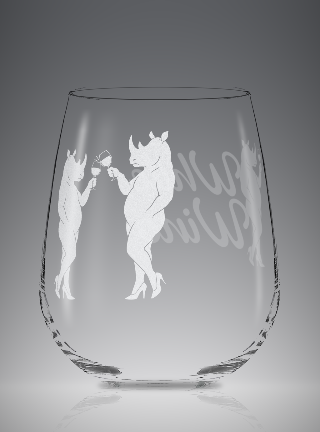 Rhino Cheers | Stemless