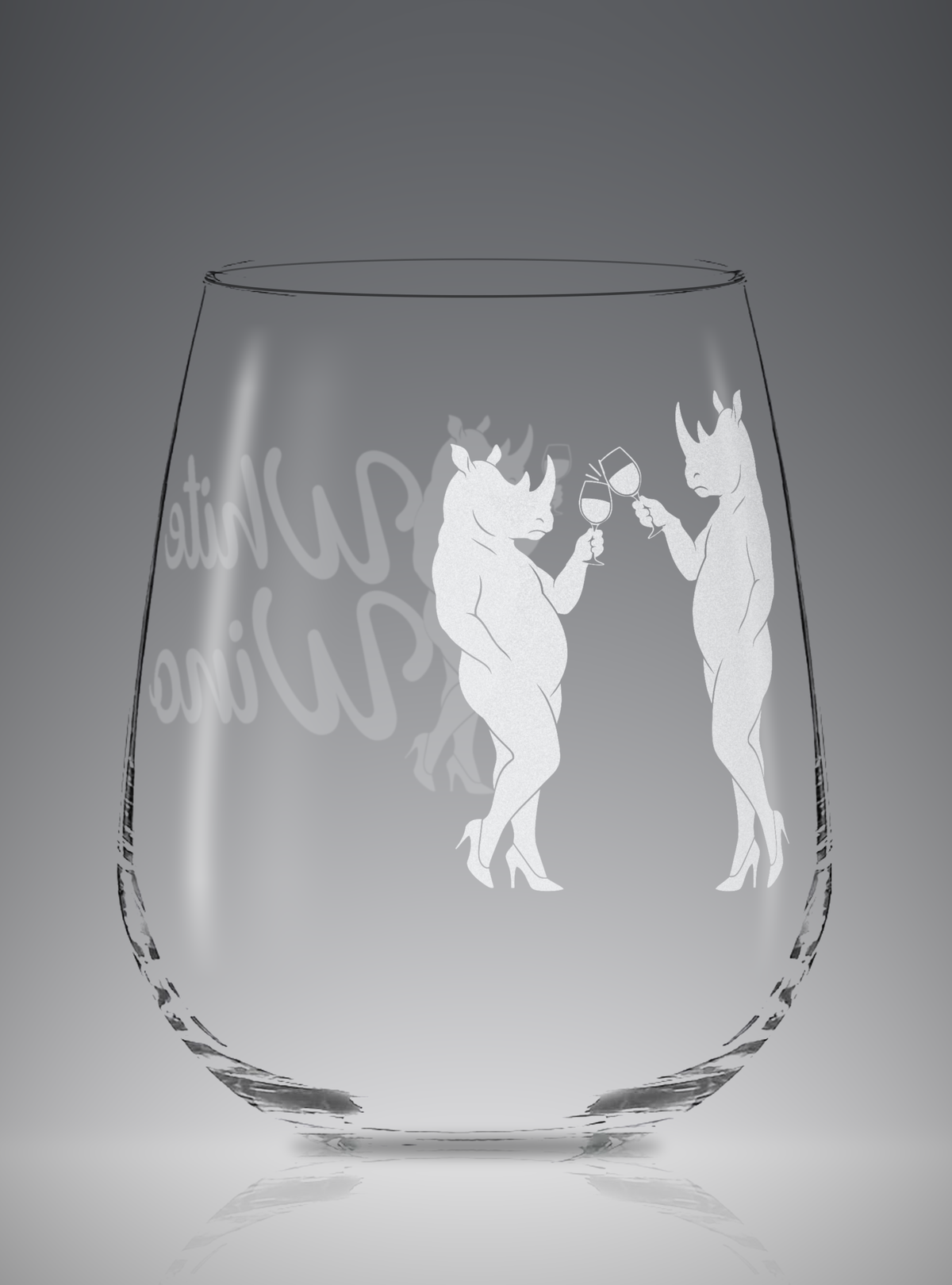 Rhino Cheers | Stemless